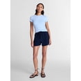 thumbnail image 3 of Time and Tru Women's Slim Fit Crewneck Tee with Short Sleeves, Sizes XS-XXXL, 3 of 6
