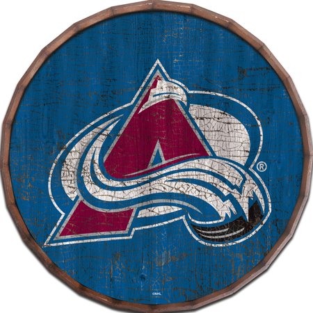 Colorado Avalanche 24 Cracked Color Barrel Top Sign
