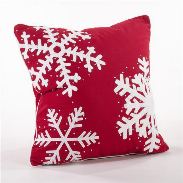 SARO 6401.R18S 18 Po Carré Clouté Oreiller Flocon de Neige Rouge