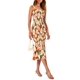 thumbnail image 4 of Vestido PRETTYGARDEN Floral Midi Sin Mangas con Fruncido Naranja Talla L, 4 of 6