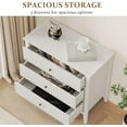 thumbnail image 3 of SUNVIVI Large Fluted 3 Drawer Dresser, Wide Chest of Drawers with Ball Bearing Slide Modern Nightstand Cabinet Wood Dresser with Spacious Storage for Bedroom, Hallway, Living Room, Entryway, White, 3 of 9