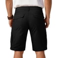thumbnail image 4 of Domuza Men's Flex Casual Cargo Shorts Lightweight Water Resistant Golf Shorts Stretch Outdoor Work Shorts with Multi-Pocket Black S, 4 of 6