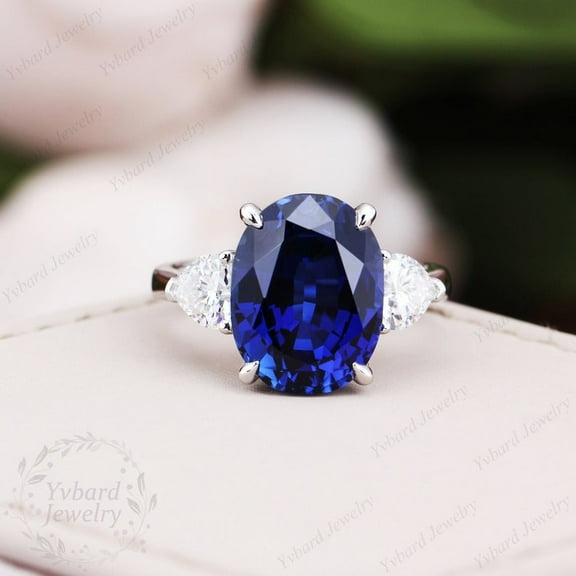 Natural Blue Sapphire 925 Sterling Silver Ring,Engagemant Ring, Birthstone Rings for Women, Gift For Her