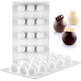 thumbnail image 1 of Molde de silicona semiesférica artesanal, molde de silicona de grado alimenticio para hornear bombas de chocolate caliente, pasteles, gelatinas, uso multifuncional, fácil de limpiar, apto para horno,, 1 of 8