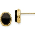 thumbnail image 1 of 14K Yellow Gold Madi K Bezel Onyx Earrings (10 X 7) Made In United States se820, 1 of 6