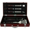 Mr. Bar-B-Q 5-Piece Stamina Handle Tool Set in Wood Case