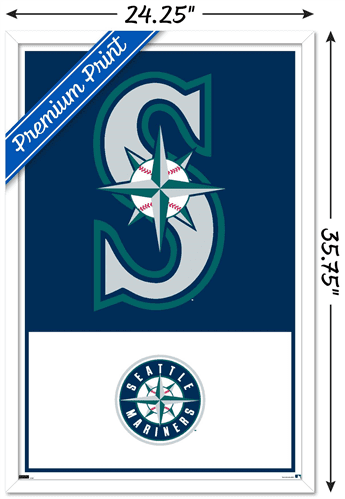 MLB Seattle Mariners - Logo 22 Wall Poster, 22.375" x 34" Framed
