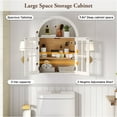 thumbnail image 3 of Blotout Arched Wall Cabinet with Glass Door, 23.6'' Bathroom Over the Toilet Storage Cabinet with Adjustable Shelf, Space-Saving, Roman Column Design, Wall Mounted Cabinet for Laundry, Kitchen, 3 of 10