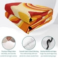 thumbnail image 4 of Twin XL Quilt Set 68''x98'', Orange Yellow Lightweight Summer Bedspread Coverlet Set with 2 Pillow Shams, Modern Ombre Abstract Aesthetic Art Breathable All Season Quilt Bedding for Dorm/Guest Room, 4 of 9