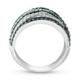 thumbnail image 3 of MyDiamondBox 3/4 CTTW 925 Sterling Silver Blue & White Round Colored Diamond Cocktail Highway Ring Band For Women, 3 of 3