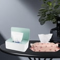 thumbnail image 4 of Wipes Dispenser with 2Pcs Portable Refillable Wipe Holder,Reusable Large Wipe Holder Box Flushable Wipes Case Bathroom Wipes Container for Pet Nursery Kitchen Office Counter(White-Green), 4 of 7