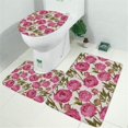 thumbnail image 2 of Pioneer Flower Floral Print Pattern Bathroom Rugs Sets 3 Piece,Toilet Cover Set,Absorbent Non Slip Bathroom Mats Sets with U-Shaped Contour Rug Toilet Rug Set, 2 of 5