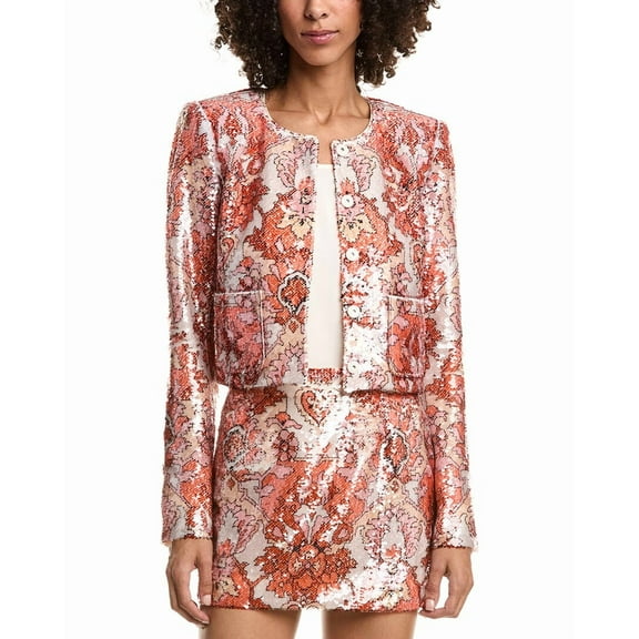 Cinq à Sept womens Sequin Damask Aspen Jacket, 12