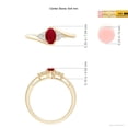thumbnail image 4 of ANGARA Natural Oval Ruby Bypass Ring with Trio Diamond Accents in 14K Yellow Gold for Women (Size-6x4mm) | July Birthstone, Birthday, Anniversary, Jewelry Gift for Women | Natural Ruby Ring, 4 of 8