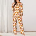 thumbnail image 2 of Sikiie Orange Autumn Leaves Pajamas for Women Set, Womens Pajama Sets, Lounge Sets for Women, 2pjs for Women-XX-Large, 2 of 7
