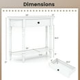 thumbnail image 3 of Gymax Table Console Rétro 36 Pieds'L Table d'Entrée en Bois avec Tiroir de Rangement et Tablette Ouverte Blanc, 3 of 9