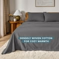 thumbnail image 4 of Flannel Sheet Set  Cotton  Velvety Soft Heavyweight - Double Brushed Flannel - Deep Pocket (Queen  Grey), 4 of 9