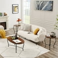 thumbnail image 2 of VECELO 3-Piece Coffee Table Set with Oval offee Table and Set of 2 End Table for Living room, Brown, 2 of 8
