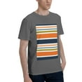 thumbnail image 2 of Bingfone Colorful Pastel Stripes Men'S Loose Fit Short-Sleeve Pocket T-Shirt, 2 of 7