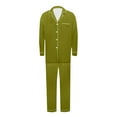 thumbnail image 2 of Zwiiyzr Family Satin Christmas Pajamas Sets Solid Silk Button Down Shirt and Pants Matching Sets Soft Sleepwear for Mens Womens 2025 for Mom Army Green, 2 of 4