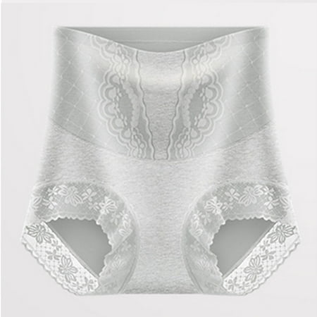 uublik High Waisted Briefs for Women Soft Underwear Super Stretchy Briefs Full Coverage Panties Womens Lace Underwear Gray