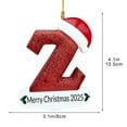 thumbnail image 3 of Luoshdecor Christmas Letter Ornaments 2025,Personalized Initial White Glitter Letters Hat Ornaments,Merry Christmas Pendant for Xmas Tree Wedding Home Decor (Z), 3 of 6