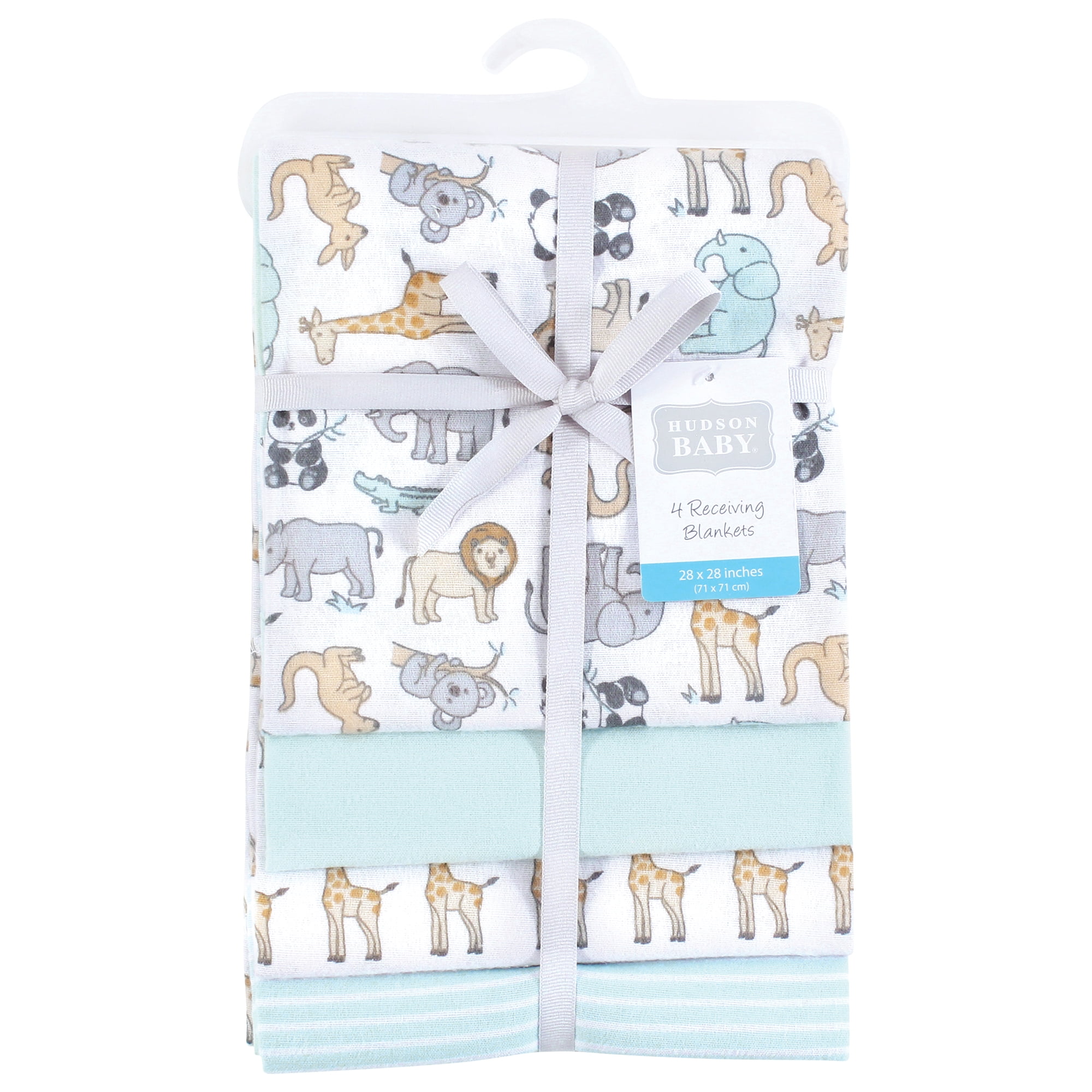 Hudson Baby Cotton Poly Flannel Receiving Blankets, Kangaroo, One Size
