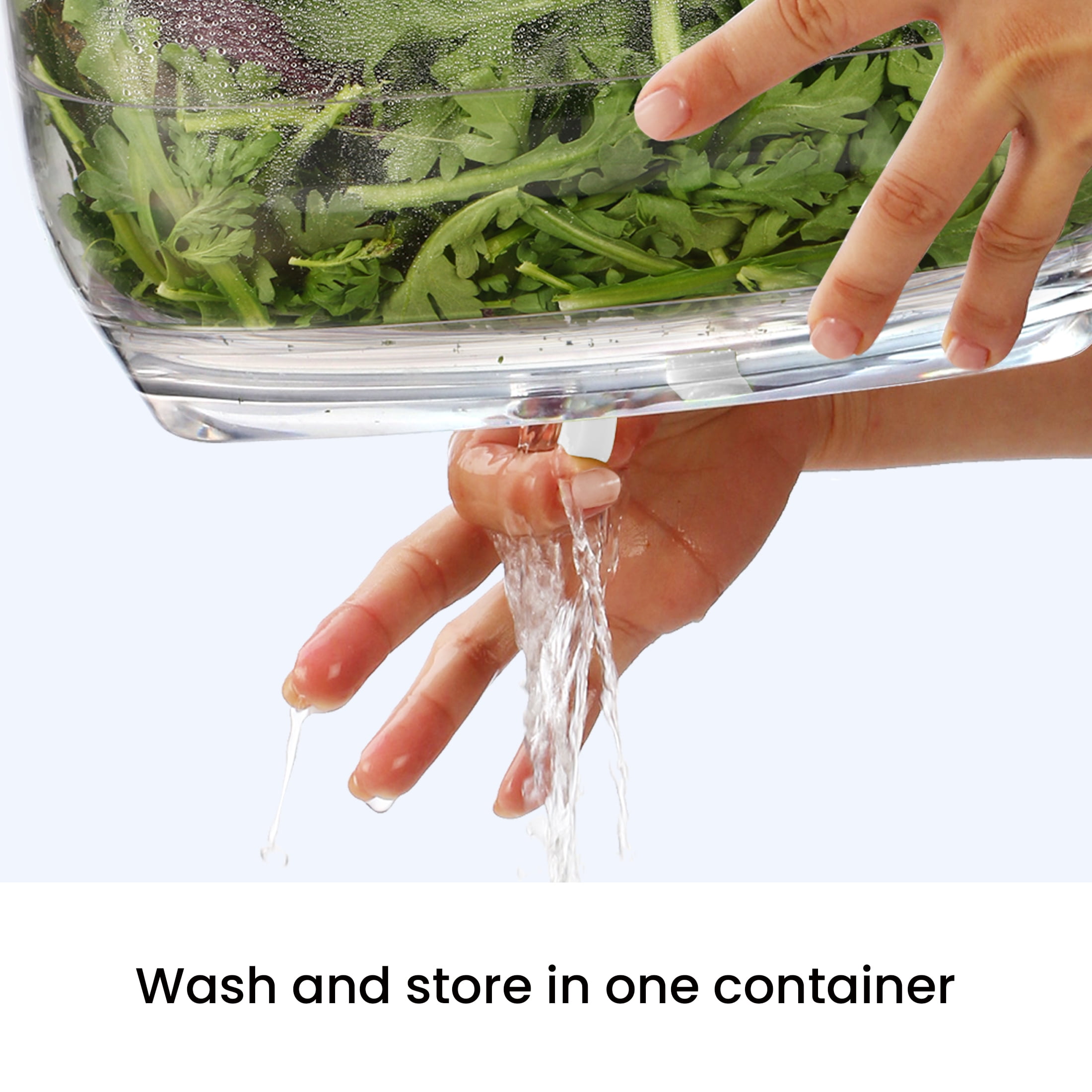 Felli Fresh Produce Keeper Container with Removable Drainage Valve, 3 Count