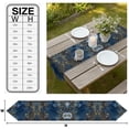 thumbnail image 3 of Luxury Floral Table Runner Linen Burlap Table Runner 60 Inches Long Blue Golden Lace Vintage Dresser Scarves for Kitchen Island Coffee Dining Room Party Wedding Banquet Holiday Decoration 13"x60", 3 of 8
