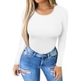 thumbnail image 2 of Xishao Women's Round Neck Short Sleeve T Shirts Basic Bodysuits Xishao ropa, 2 of 2
