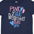 thumbnail image 4 of Inktastic Pink or Blue, Big Brother Loves You Footprints and Heart Boys Toddler T-Shirt, 4 of 5