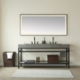 thumbnail image 5 of Vinnova Lleida 72" Single Sink Bathroom Vanity Matte Black Support Gray Top and Mirror, 5 of 5