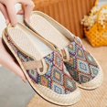 thumbnail image 4 of Tao Tao Women's Geometric Closed Toe Mules, Round Toe Non-slip Linen Cloges, Casual Slides Shoes Red 36, 4 of 7