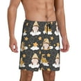 thumbnail image 2 of Naloa Cute Bee Gnome Men's Short Pajama Pants, Lounge Comfort Shorts with Elasticized Waistband and Side Pockets - 4X-Large, 2 of 9