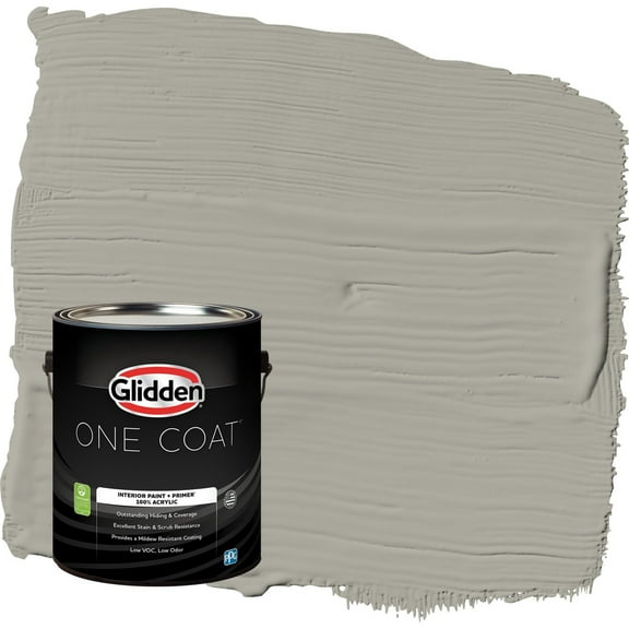 Glidden One Coat Hot Stone / Gray Eggshell Interior Paint with Primer, 1 Gallon