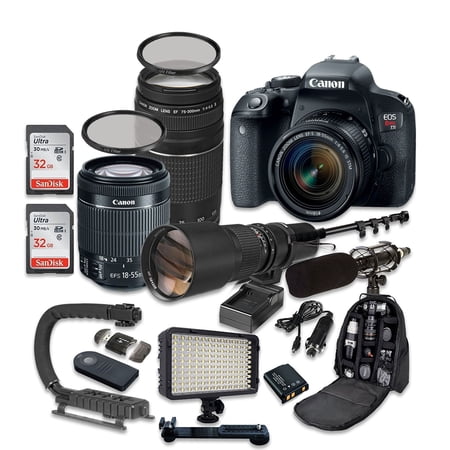 Canon EOS Rebel T7i/800D DSLR Camera with 18:55mm 500mm f/8 Preset Lens Accessory Kit