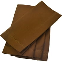 Hemstitch Dinner Napkins Brown 1 Dozen