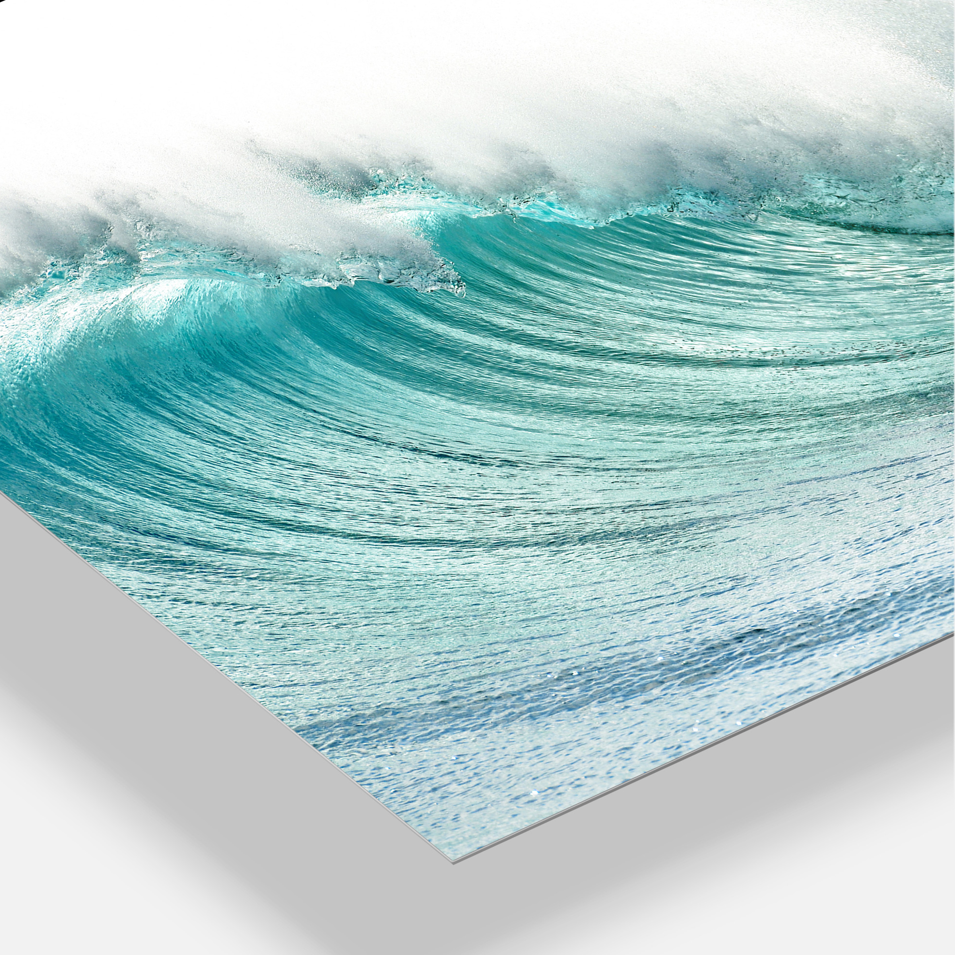 Designart 'Massive Blue Waves Breaking Beach ' Multipanel Seashore Metal Wall Art