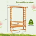 thumbnail image 3 of Costway 6.5 FT Tall Patio Garden Arbor with Pergola 2-Seat Bench Trellis for Climbing Plant, 3 of 10