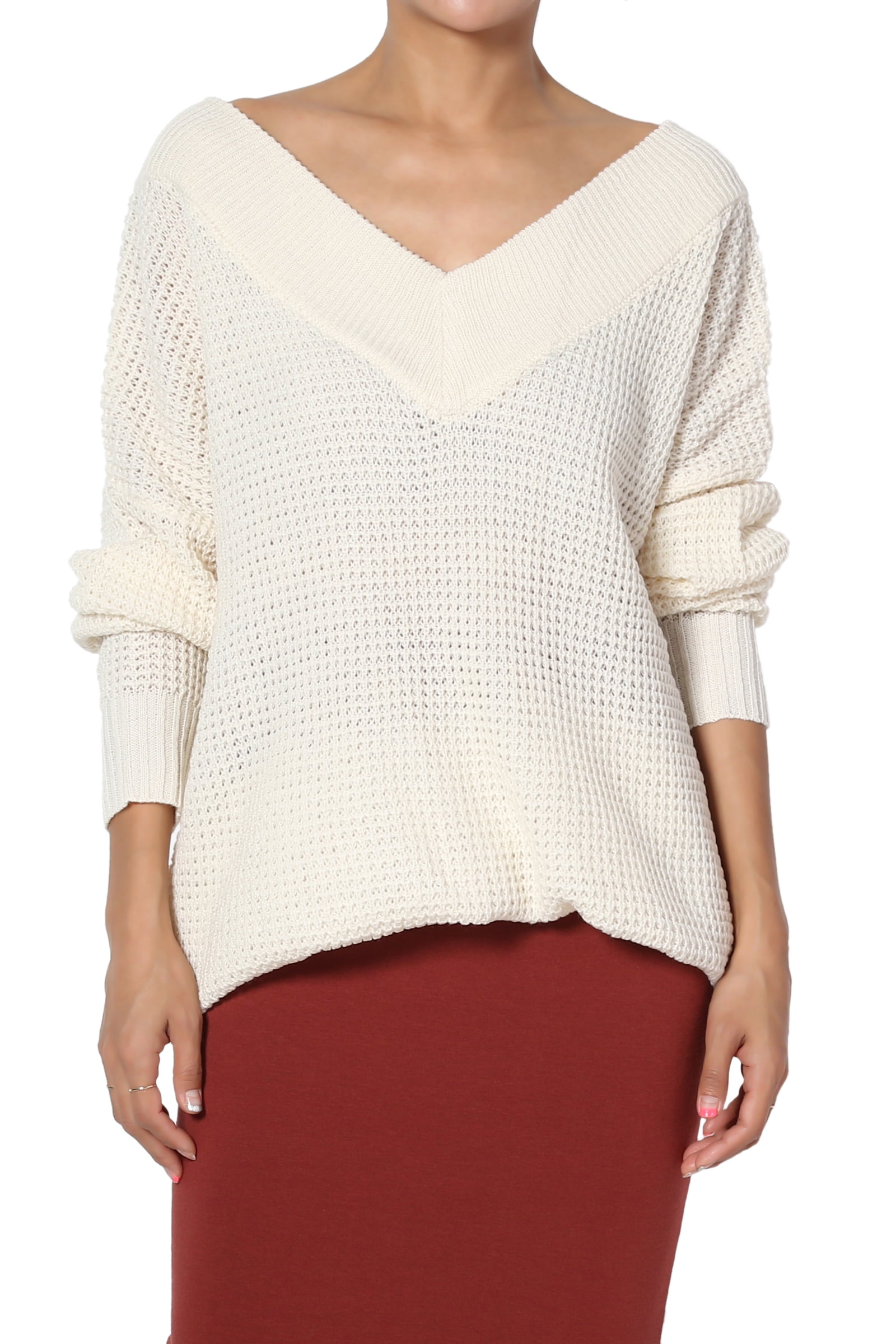plus size waffle knit sweater