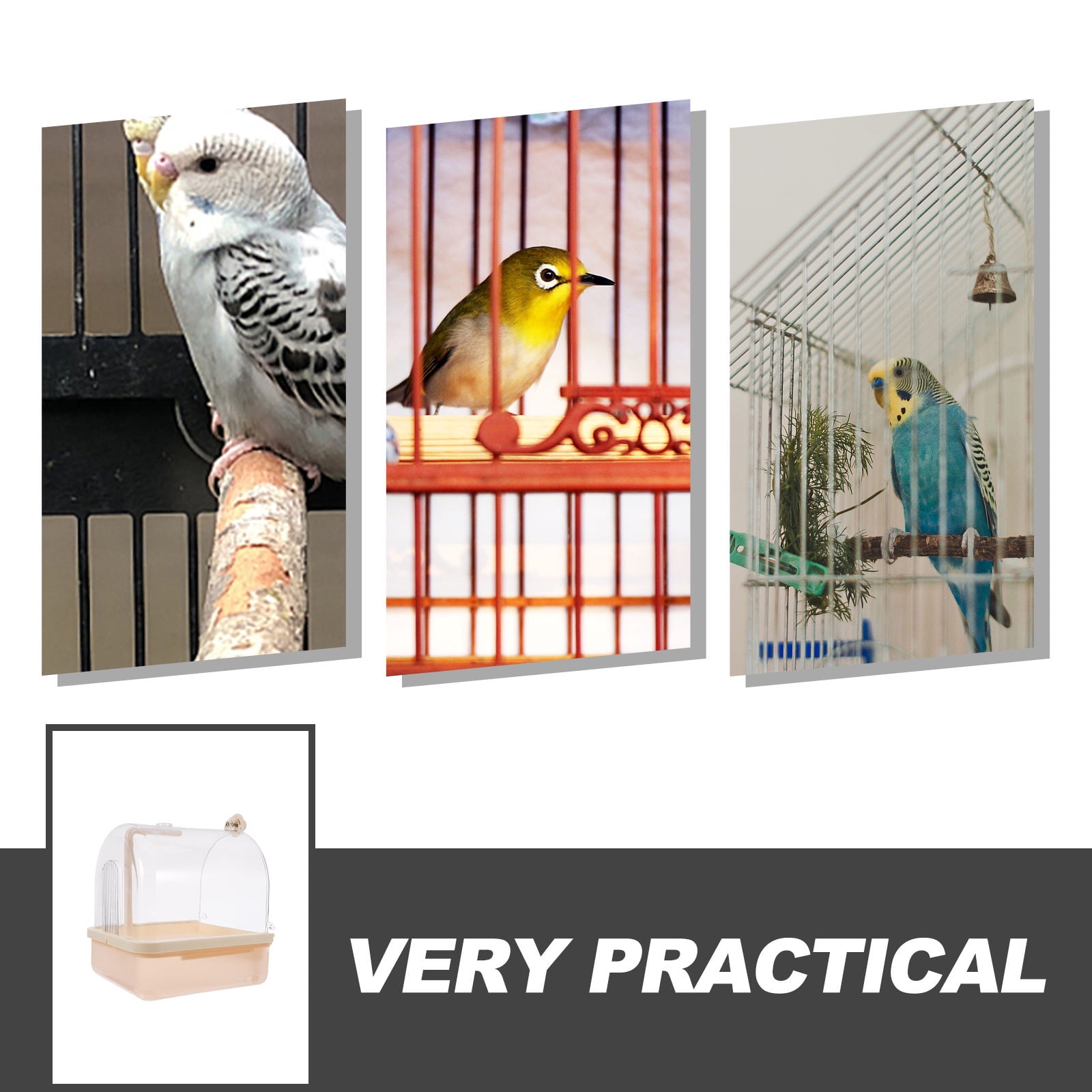 AURARMLET Automatic Cage Bath with 180° Rotation, Easy Installation, Design for Small Pets and Birds