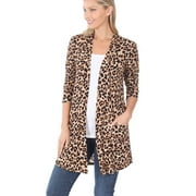 Leopard Slouchy Pocket Open Cardigan Cover-Up