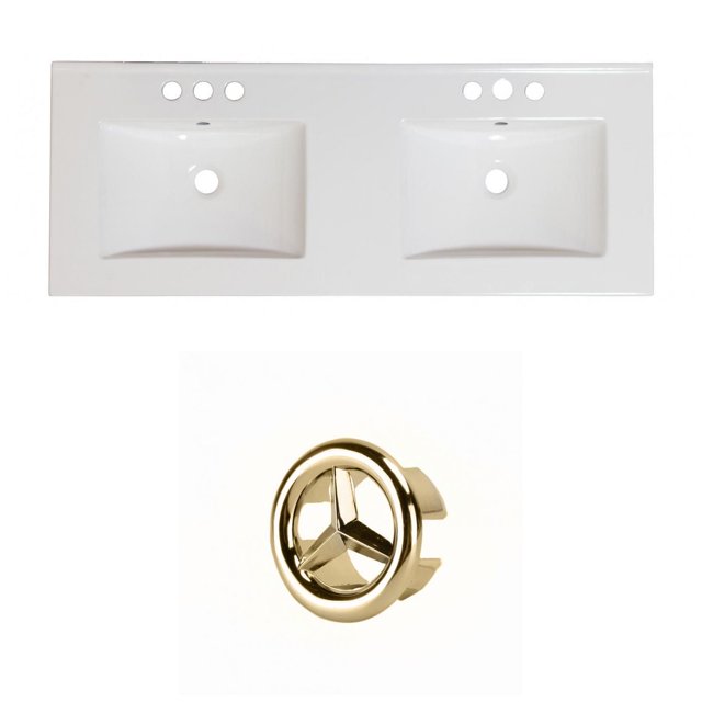 American Imaginations 21-in. W 1 Hole Ceramic Top Set In White Color AI-21024