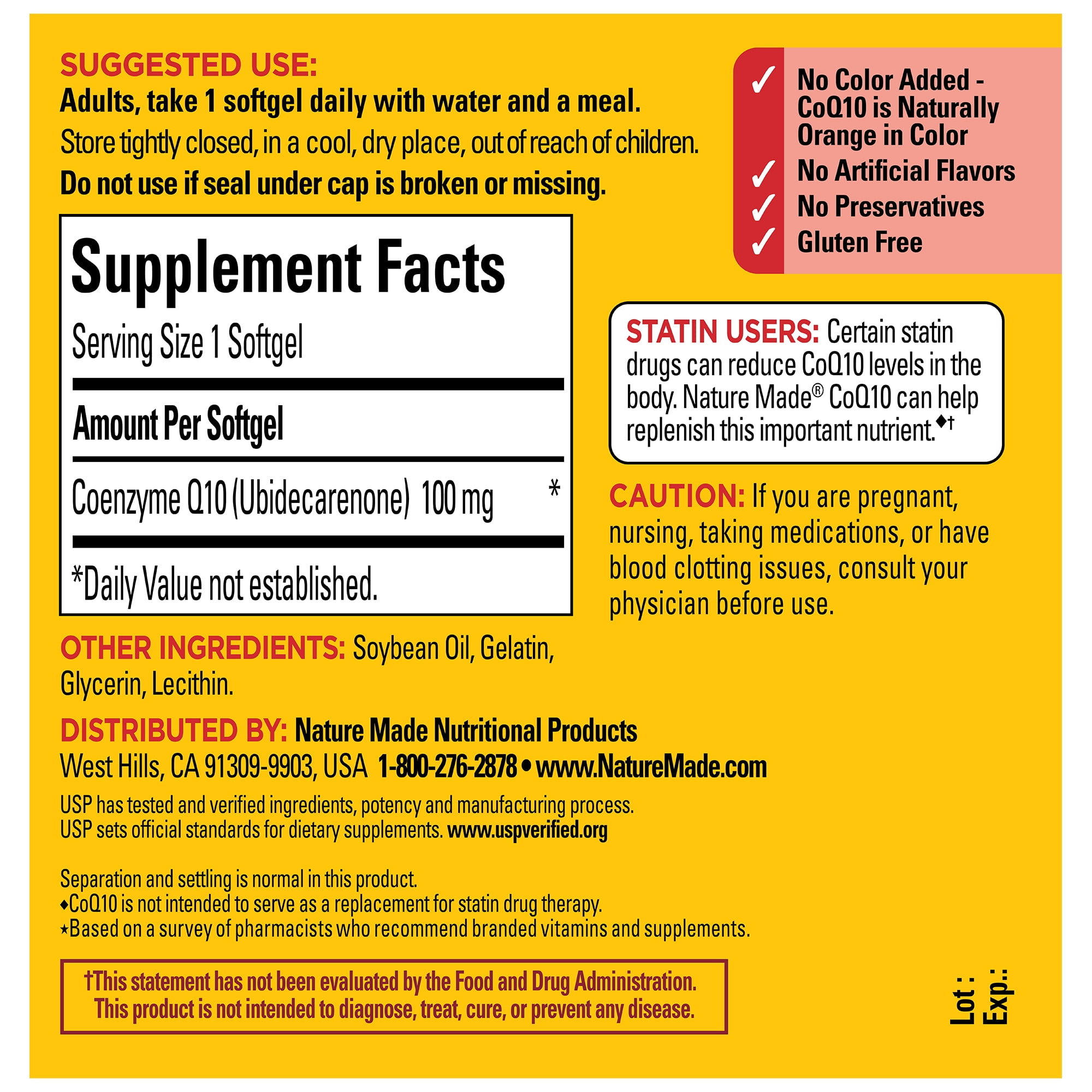 Nature Made CoQ10 100mg Softgels, Dietary Supplement for Heart Health Support, 40 Count