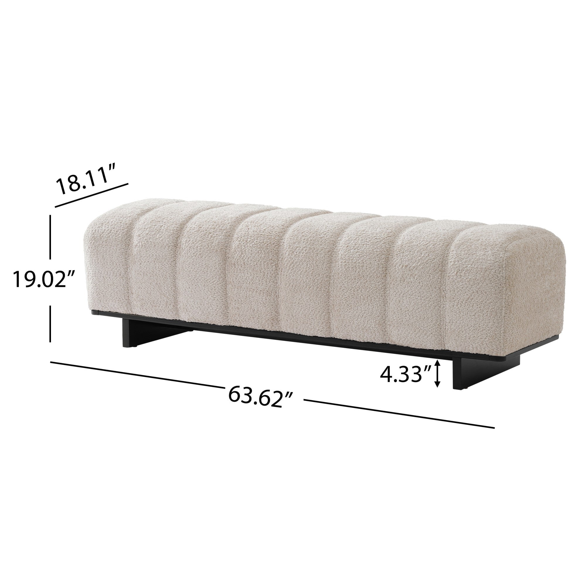 Sailvan 63" Indoor Dining Bench Upholstered Bench with Wood Legs - Modern Seating for Dining Room,Entryway & Mudroom Beige