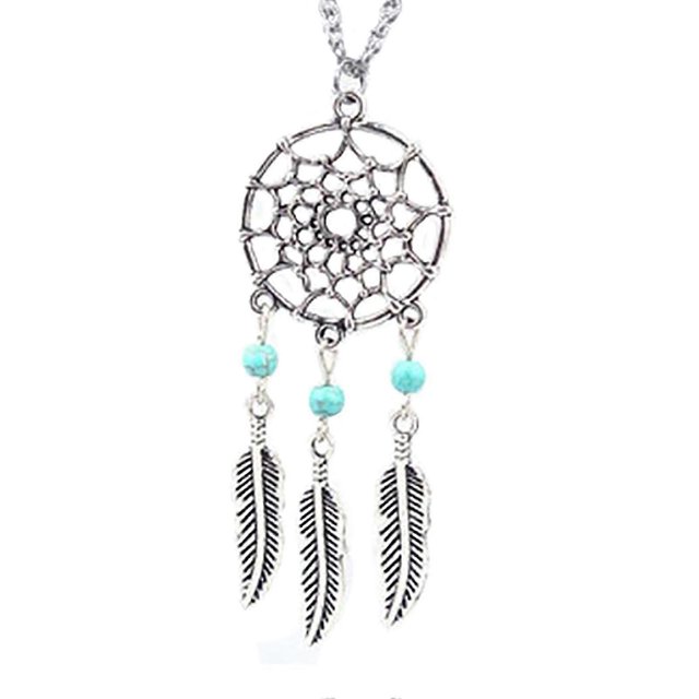 Collar Farfi étnico atrapasueños para mujer, cadena con alas de plumas, collar para banquete, 2