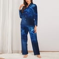 thumbnail image 2 of Pofeuu Pegasus Night Sky Print Womens Pajamas Set Long Sleeve Sleepwear Button Down Nightwear Soft Pj Lounge Sets Button Down Pajamas Women-Large, 2 of 7