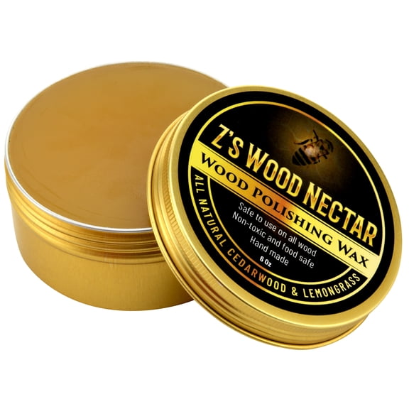 Z's Wood Nectar All Natural Beeswax Furniture Polish & Conditioner (6oz), Made with Tung Oil, Beeswax, & Carnauba Wax - Great on Damaged & Untreated Wood, Sent-CedarWood LemonGrass