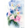 thumbnail image 2 of Shefranov, Olga 19x24 White Modern Wood Framed Museum Art Print Titled - Pink Flowers, 2 of 4