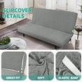 thumbnail image 6 of JIATER Armless Futon Cover Stretch Futon Slipcovers Machine Washable Furniture Protector with Elastic Bottom,Light Gray, 6 of 7